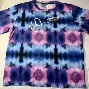 Mercedes AMG Petronas Tie-Dye Short Sleeve Shirt - Blue & Purple